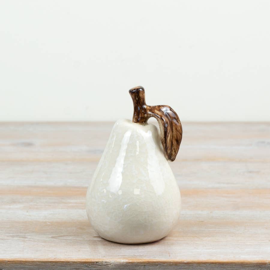 Ceramic Glazed Pear Ornament, 13.5cm