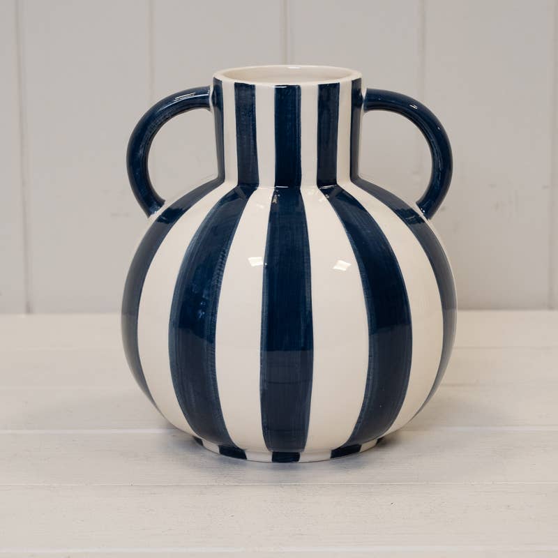 Painted Striped Statement Vase