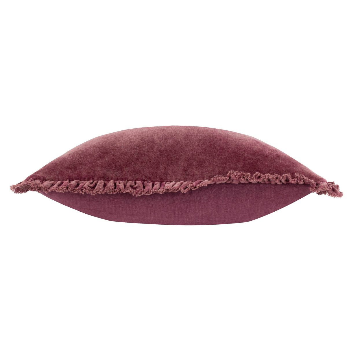 Bertie Washed Cotton Velvet Cushion Burnt Red