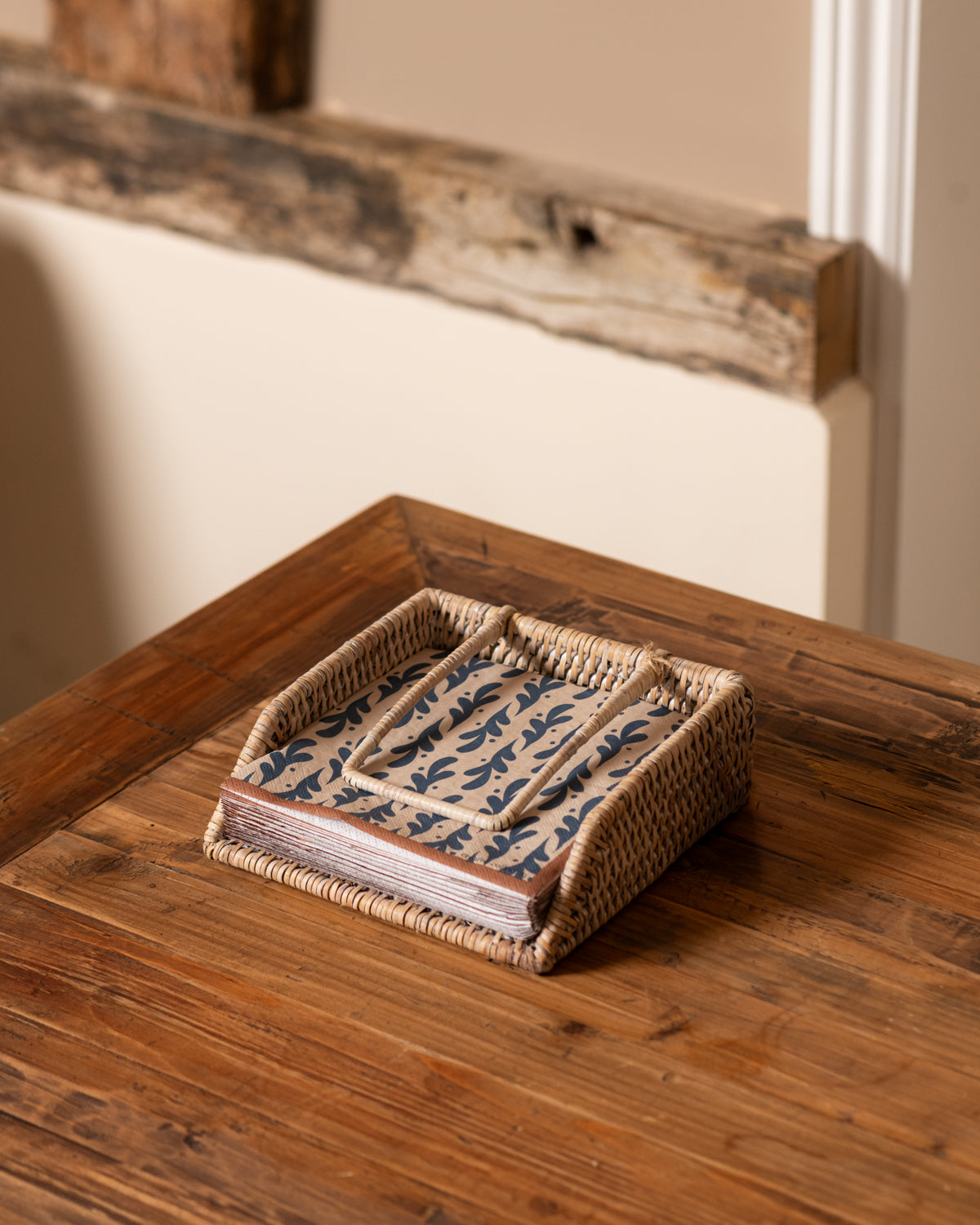 SQUARE RATTAN NAPKIN HOLDER WITH WEIGHT