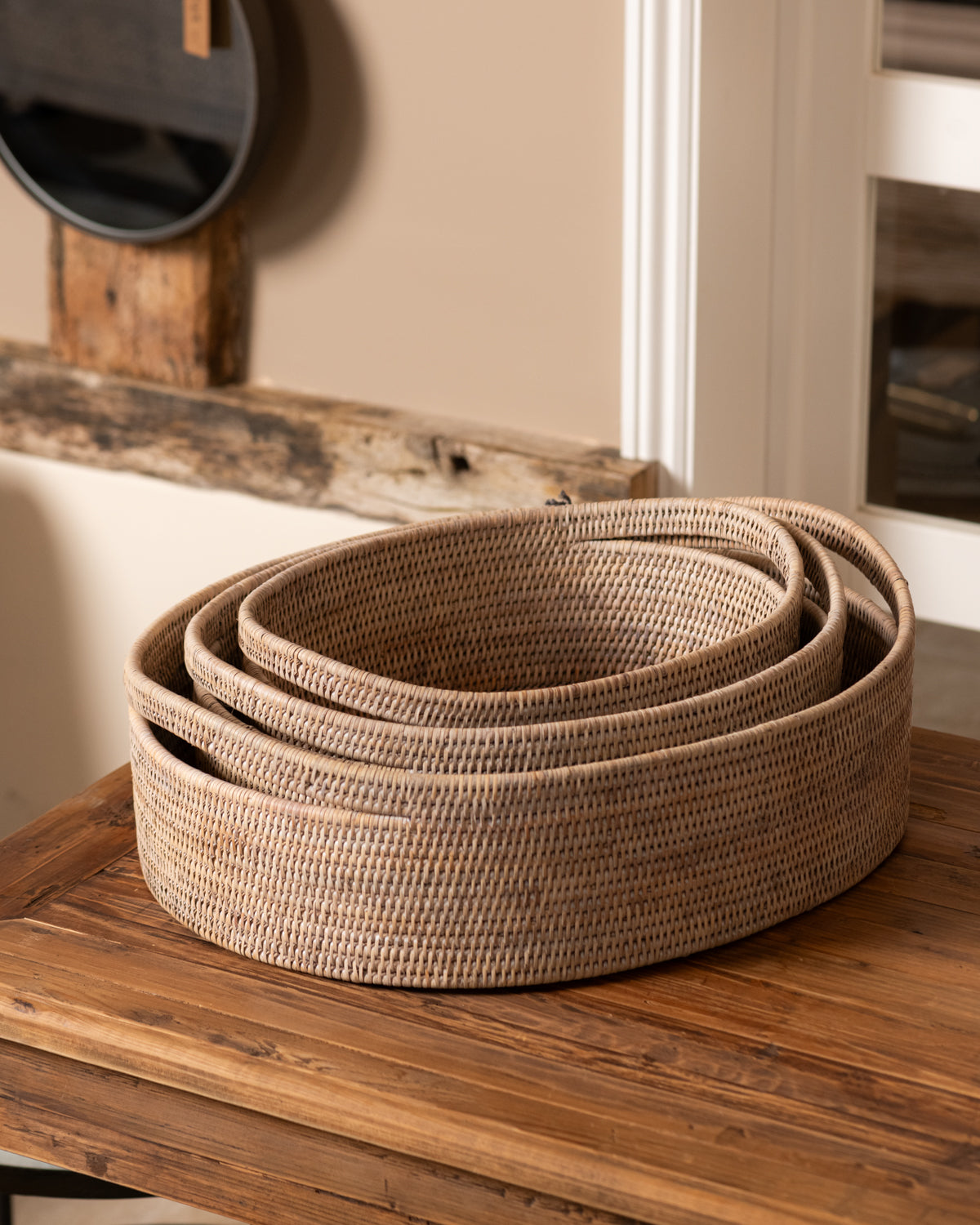 Oval Rattan Storage Basket 3 sizes