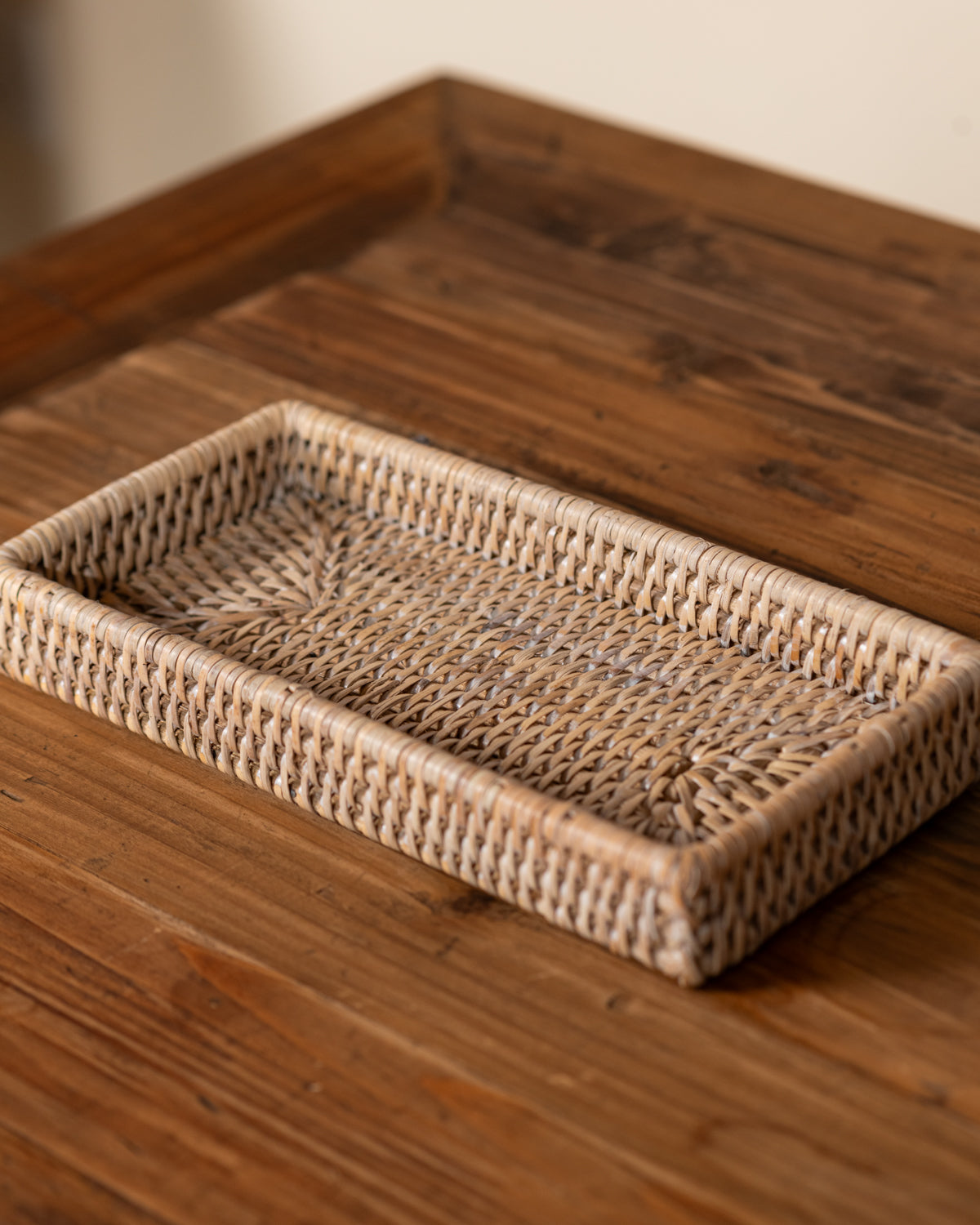 RATTAN SMALL RECTANGLE BATH TRAY