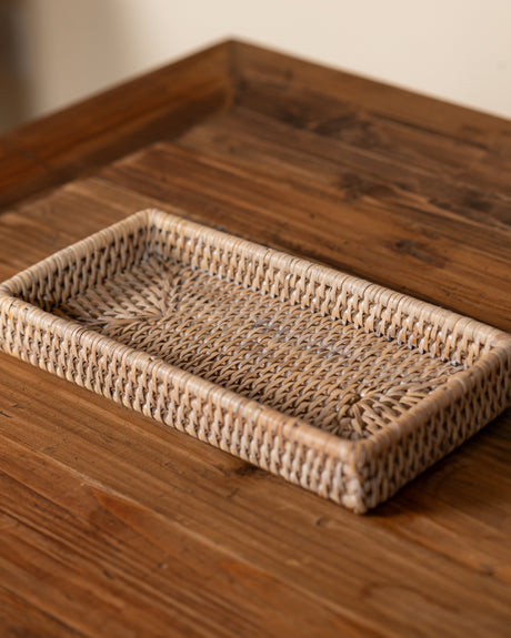 RATTAN SMALL RECTANGLE BATH TRAY