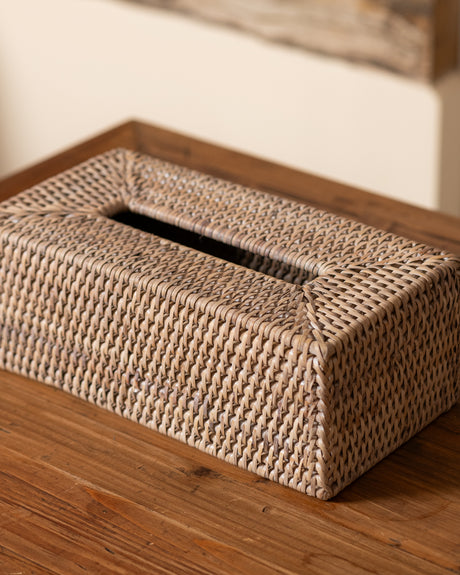 RECTANGLE RATTAN TISSUE COVER