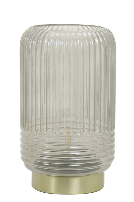 LIPA Glass Warm Grey Table Lamp Cordless 20.5cm