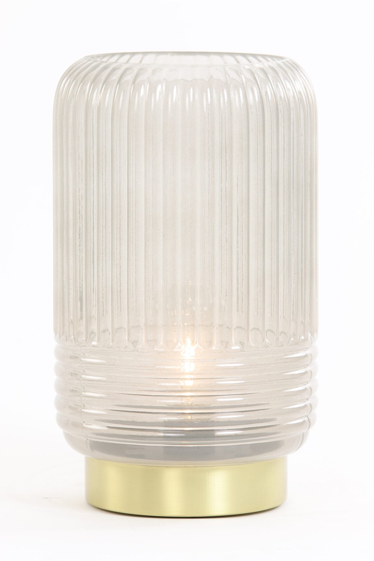 LIPA Glass Warm Grey Table Lamp Cordless 27.5 cm
