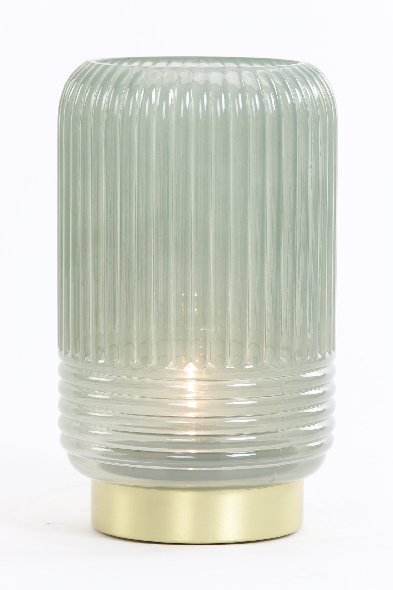LIPA Glass Green Table Lamp Battery 27.5 cm