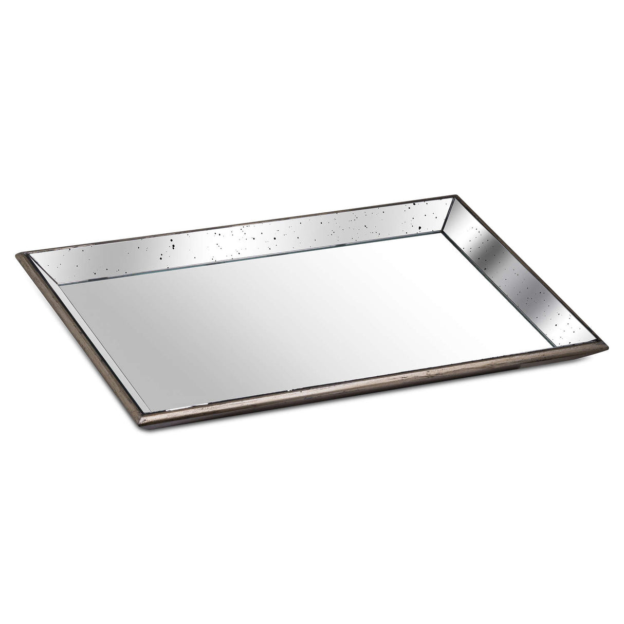 Astor Distressed Mirrored Tray With Wooden Detailing - 4 sizes