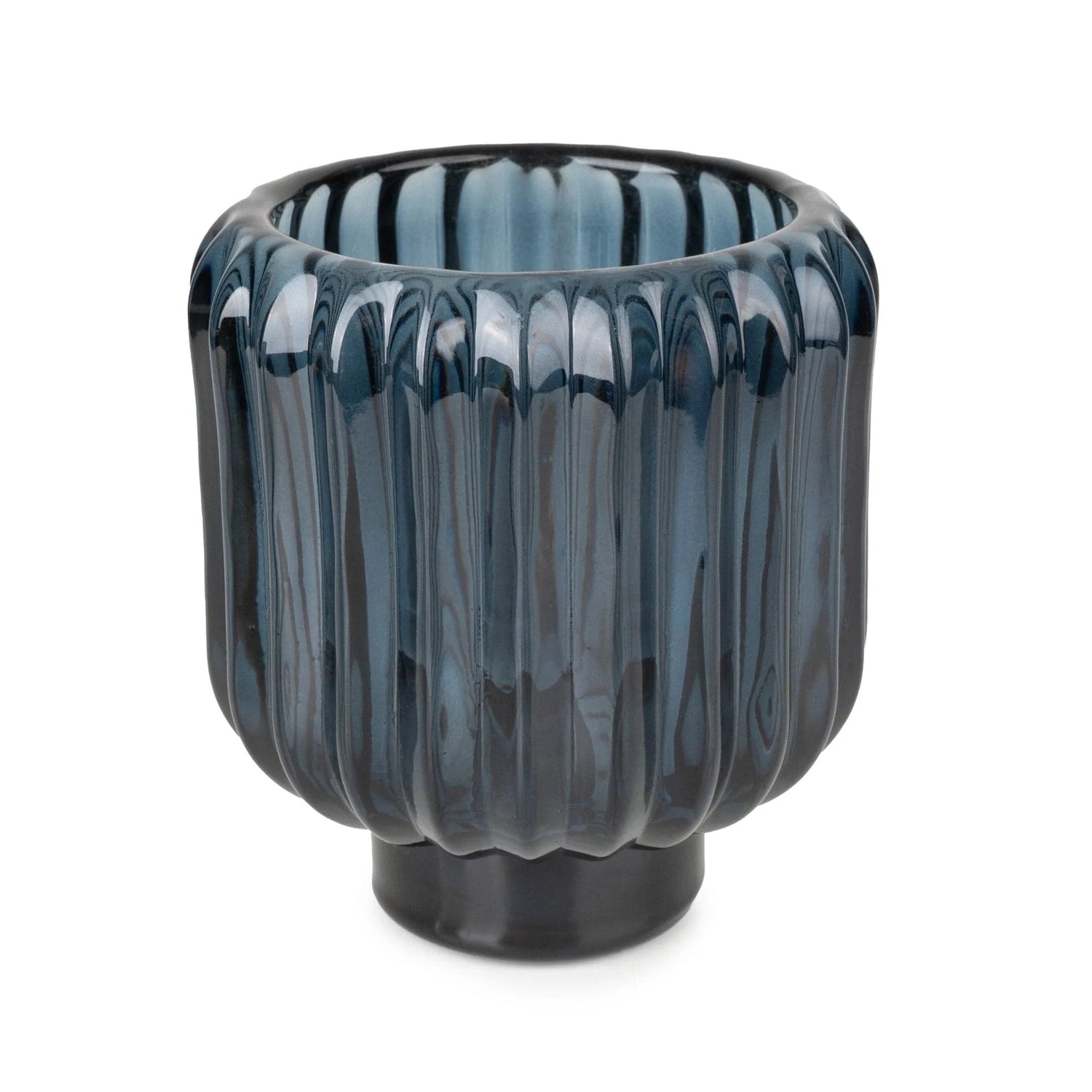 Ridged Glass 2-Way Candleholder  - 3 colours