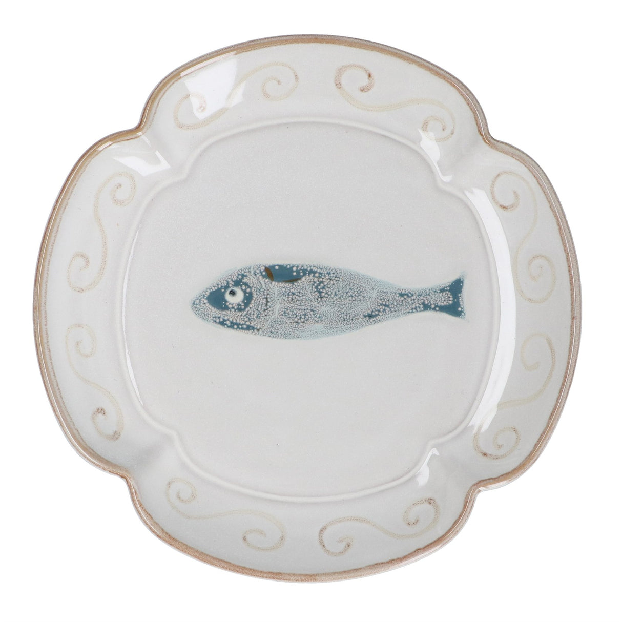 Stoneware Fluted Plate 20cm - Fish