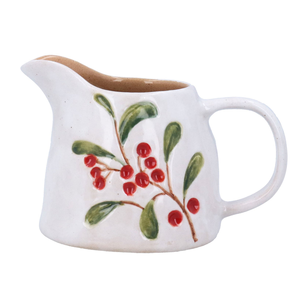 Stoneware Milk Jug 9cm - Holly and Berries
