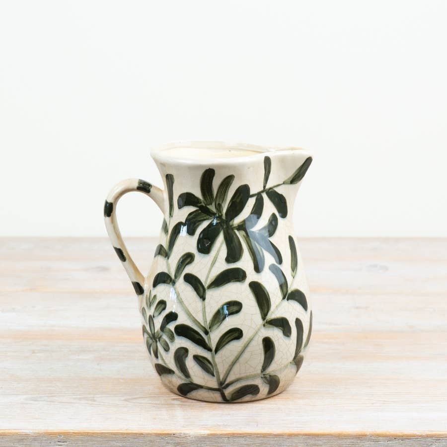 Glazed Leaf Jug Vase, 20.5cm