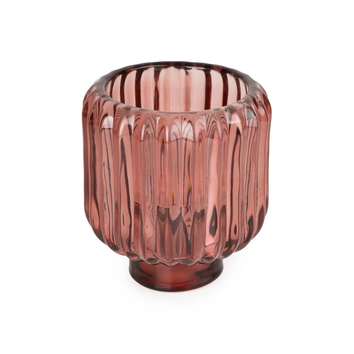 Ridged Glass 2-Way Candleholder  - 3 colours