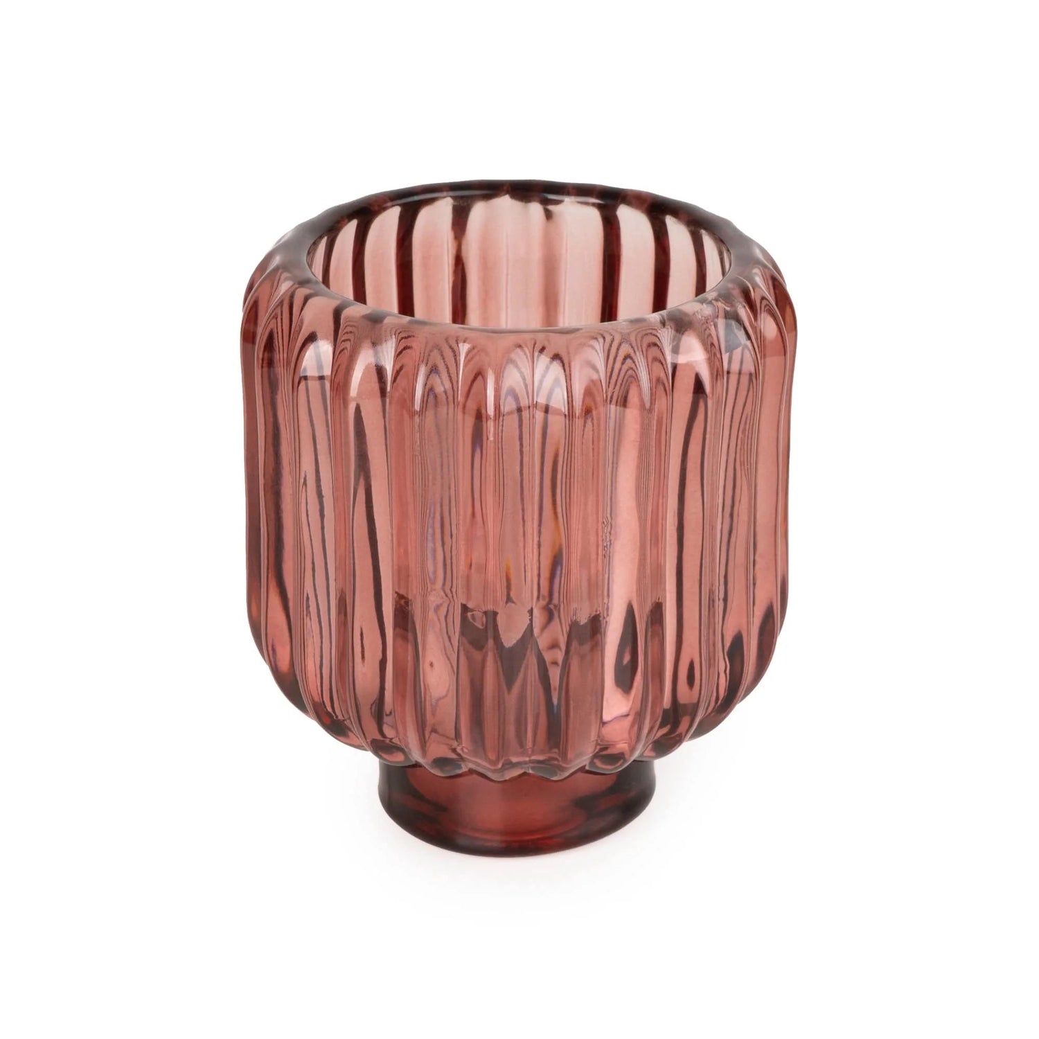 Ridged Glass 2-Way Candleholder  - 3 colours