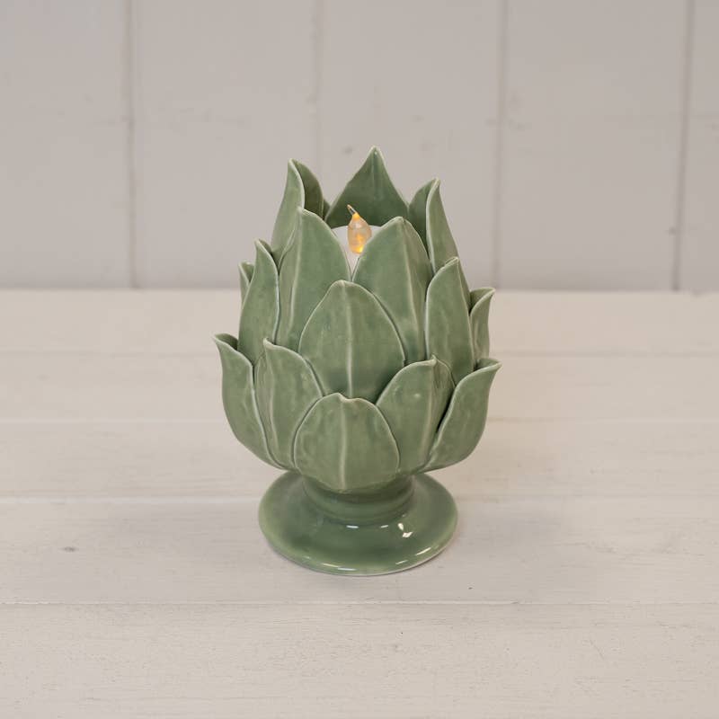Glazed Artichoke Candle Holder