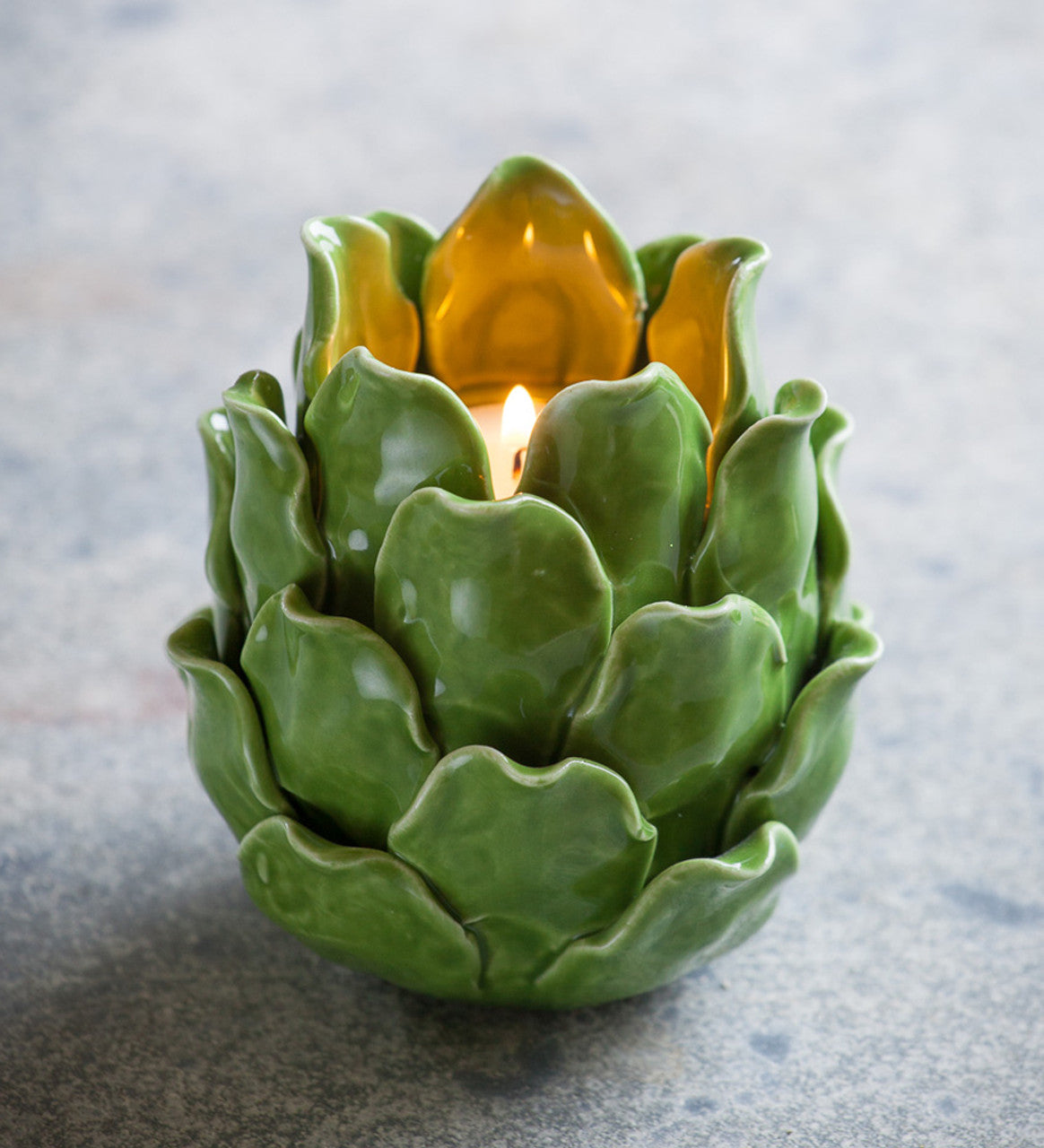 Ceramic Artichoke T-Lite Holder 10cm - in 3 colours