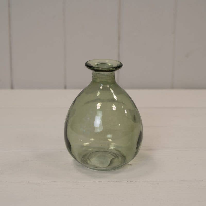 Vintage Green Glass Bud Vase