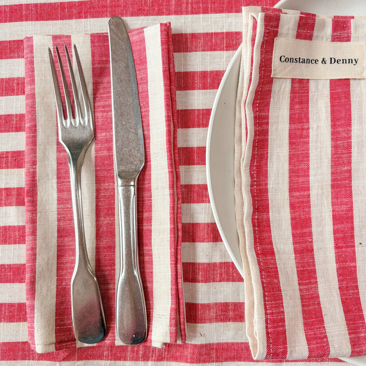 WOVEN POPPY STRIPE TABLECLOTH – 100% Cotton | 150 x 280 cm