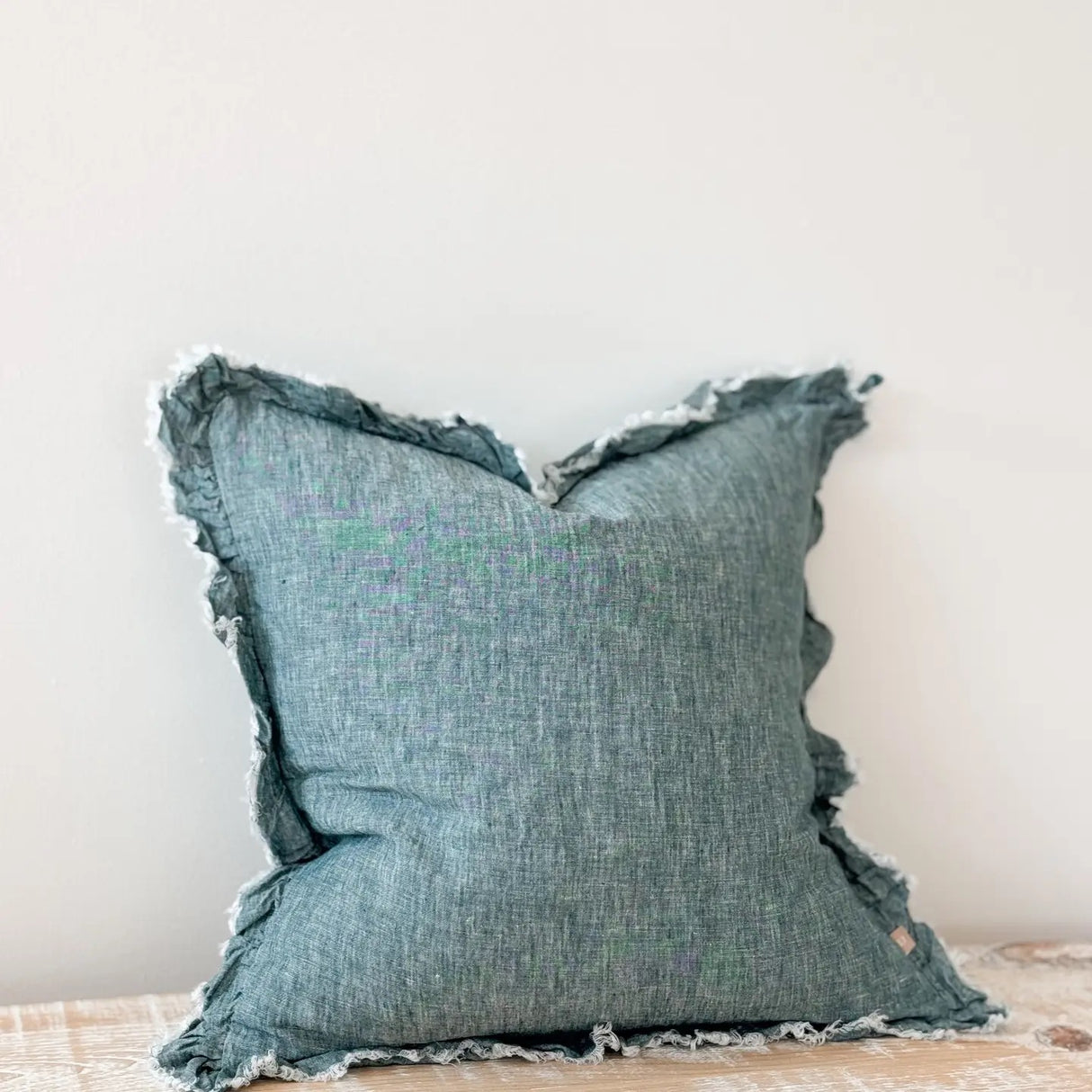 Hallie Washed Dark Teal Cushion Cover, 45x45cm
