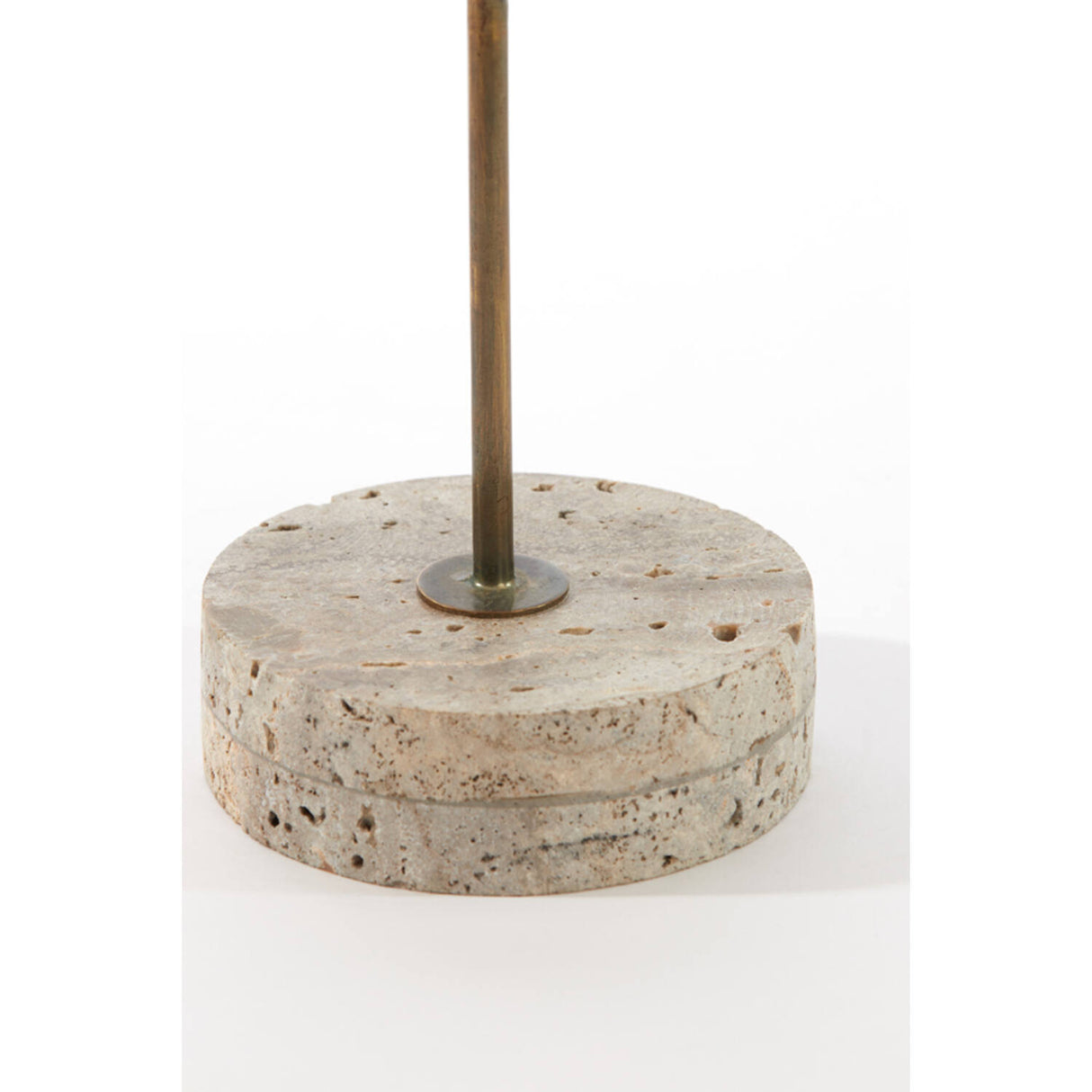FLORIKE Candlestick Brass with Travertine Base