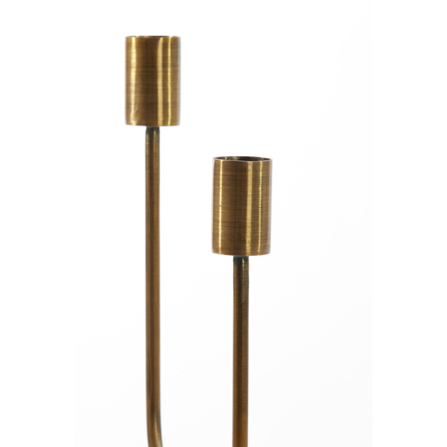 FLORIKE Candlestick Brass with Travertine Base