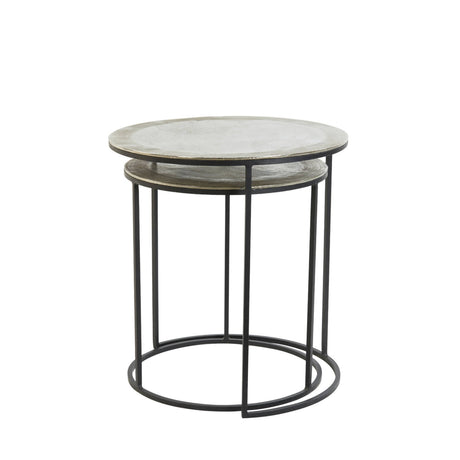 Side table S/2 TALCA raw nickel