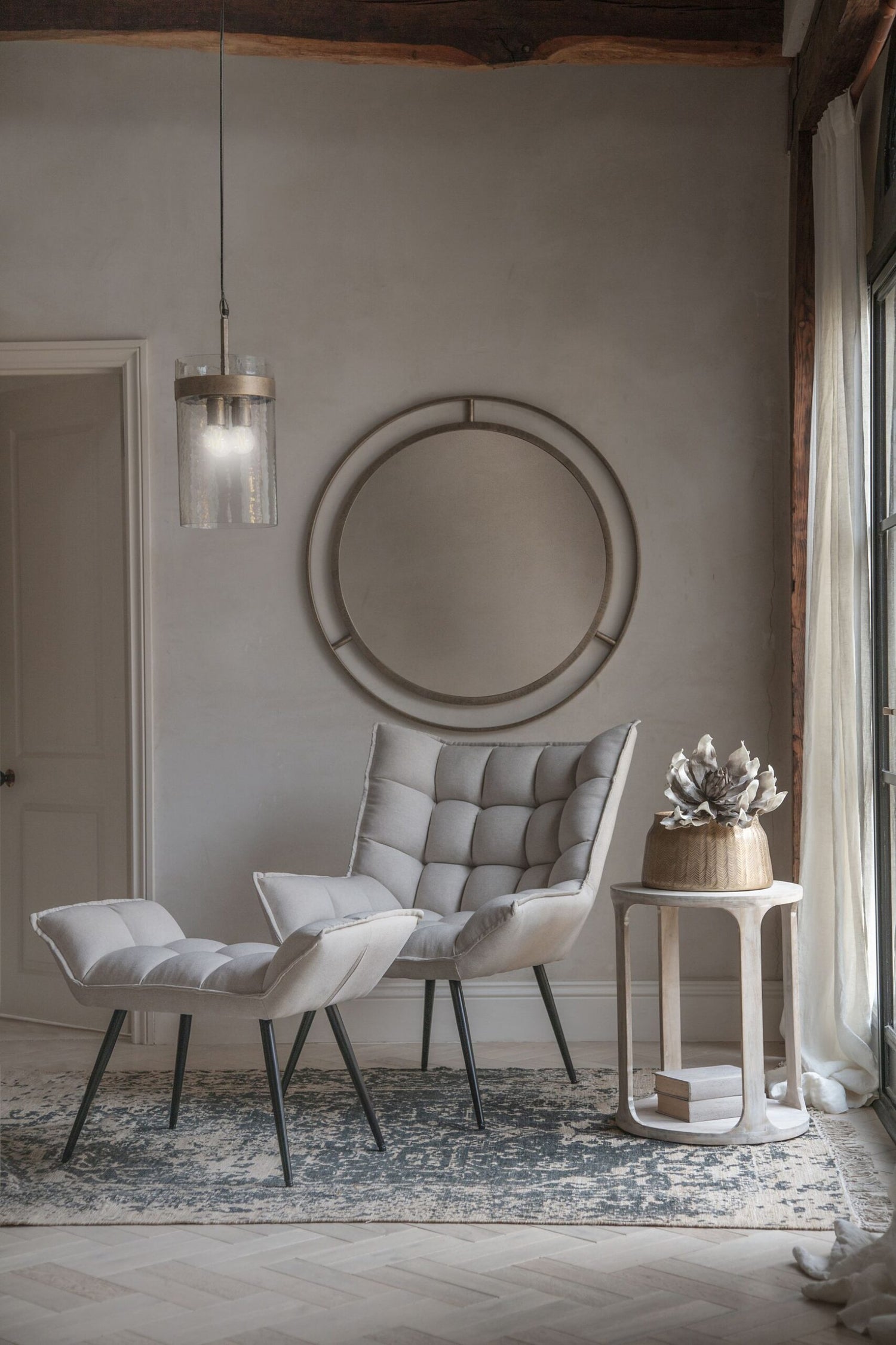 Libra Beadnell Solid Carved Wooden Side Table