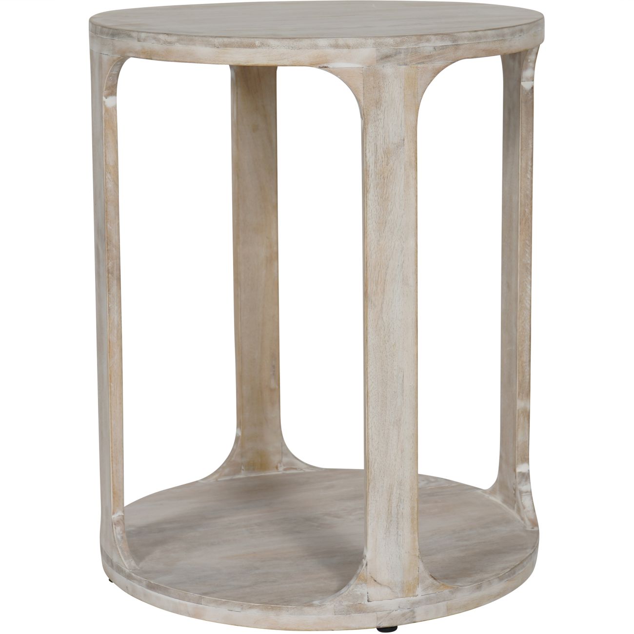 Libra Beadnell white wash mango wood side table