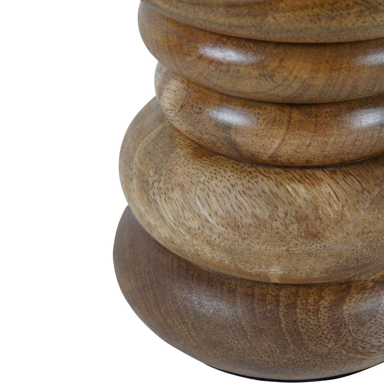 Libra Leon Solid Wood Table Lamp with Silk Jute Shade- Large