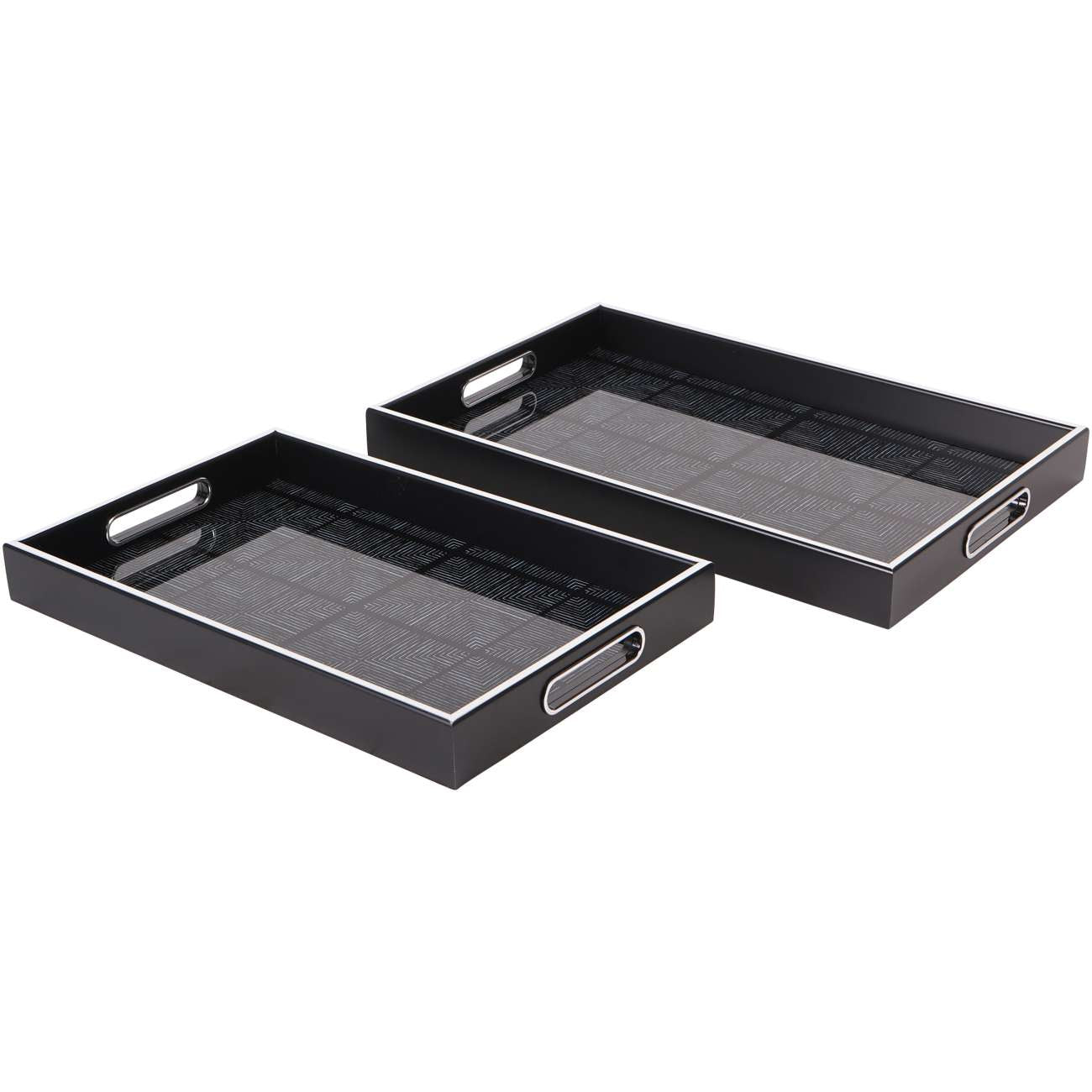Squares Pattern Set of 2 Trays