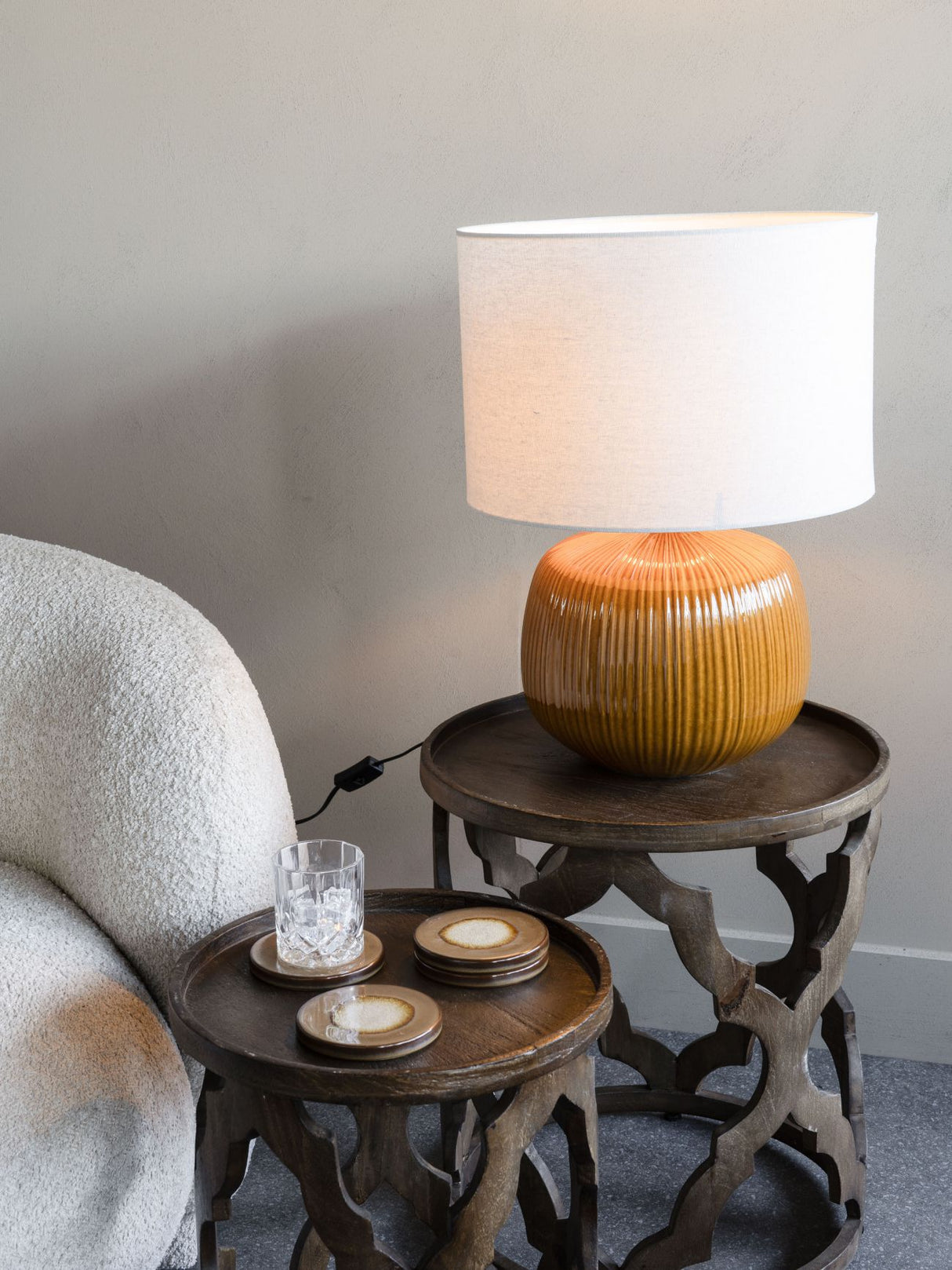 Libra Bruno Ceramic Table Lamp Burnt Ochre