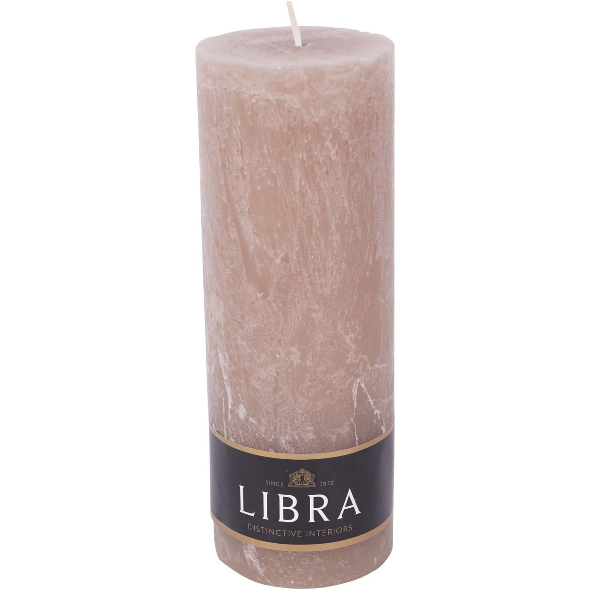 Libra Taupe Rustica Pillar Candle 7x19cm
