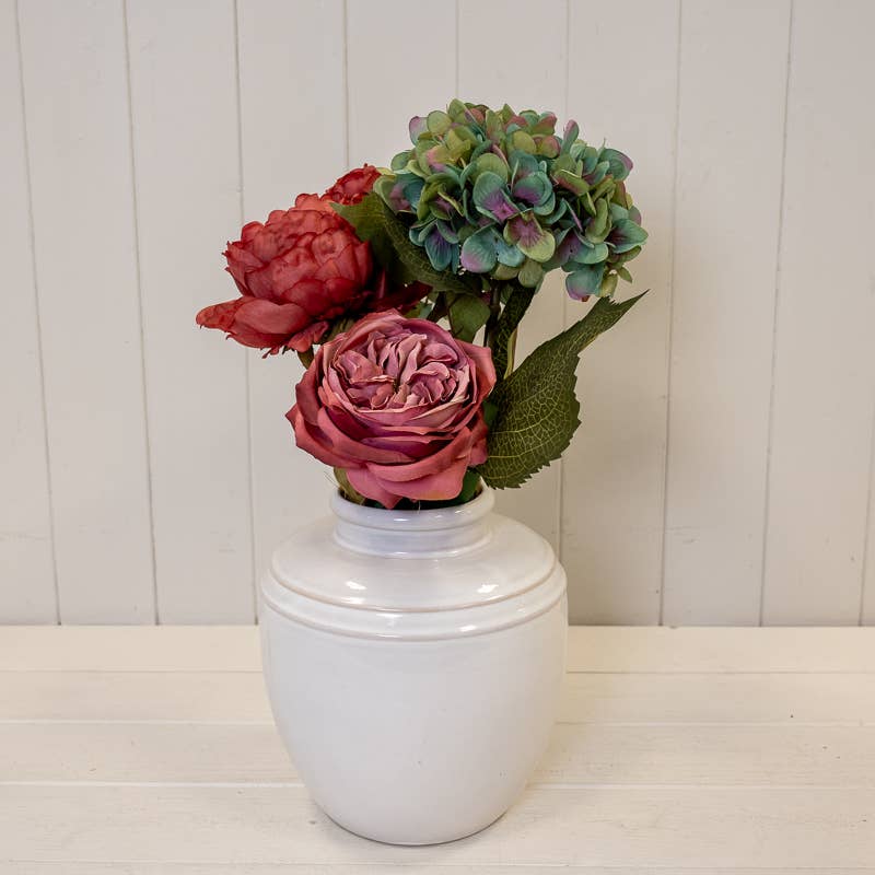 Natural Ceramic Vase With Double Line Detail