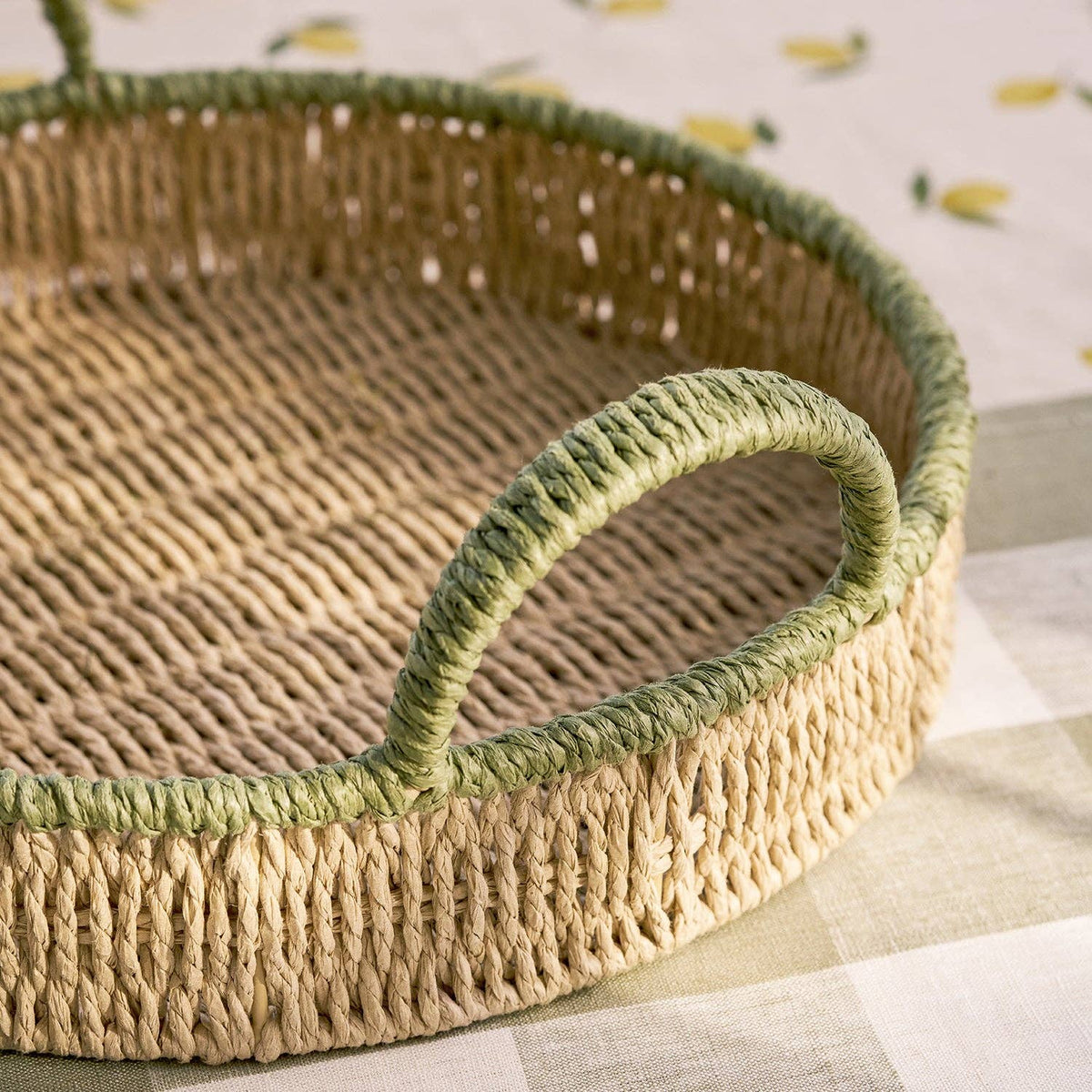 Round Green Edge Tray