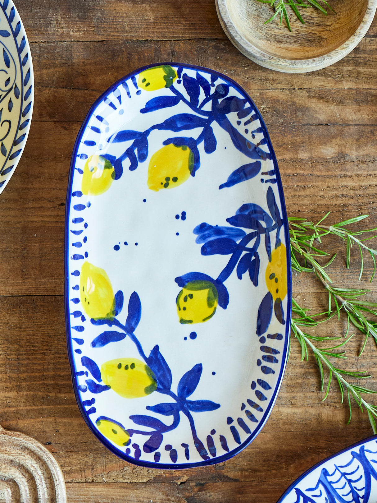 Maxima Large Serving Plate, Blue, Stoneware