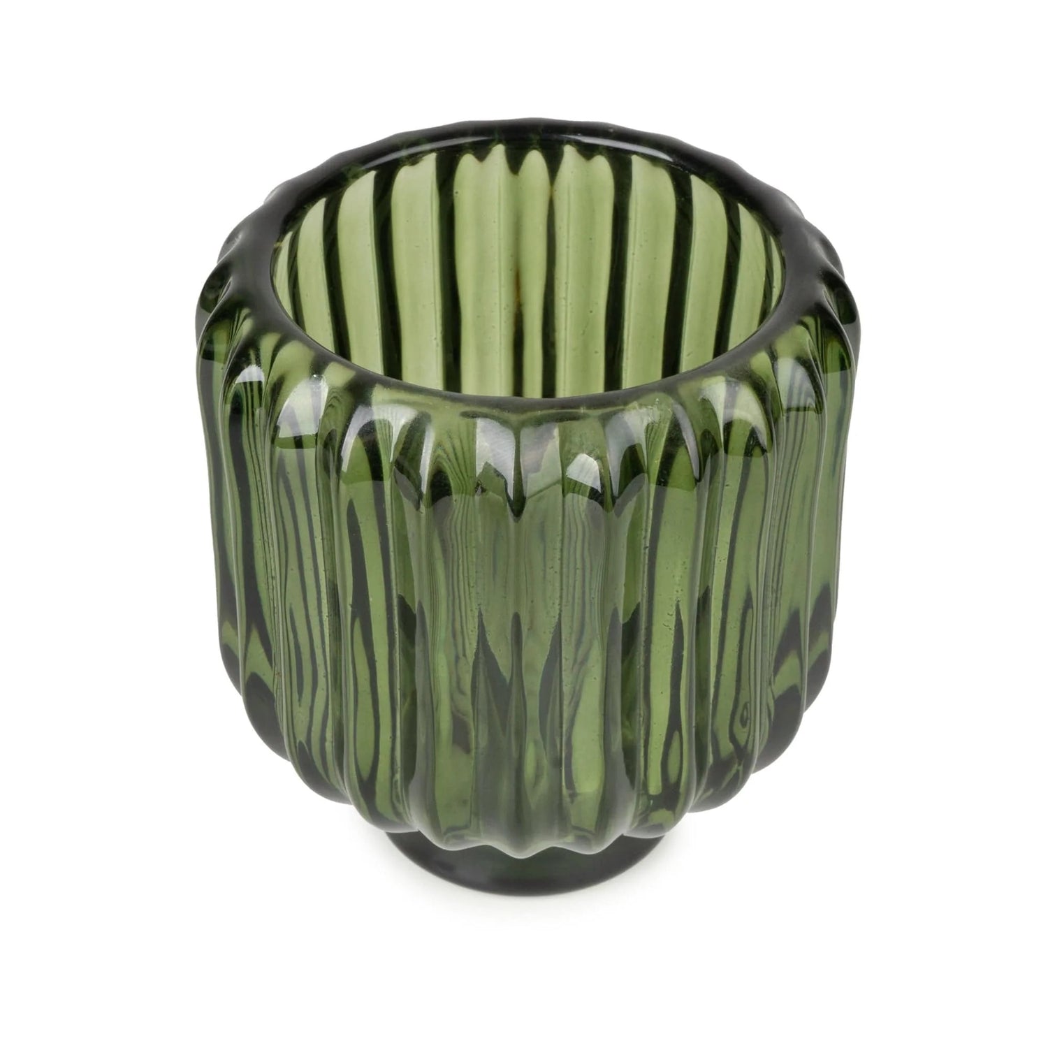 Ridged Glass 2-Way Candleholder  - 3 colours