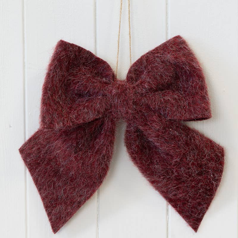 Fabric Hanging Burgendy Bow