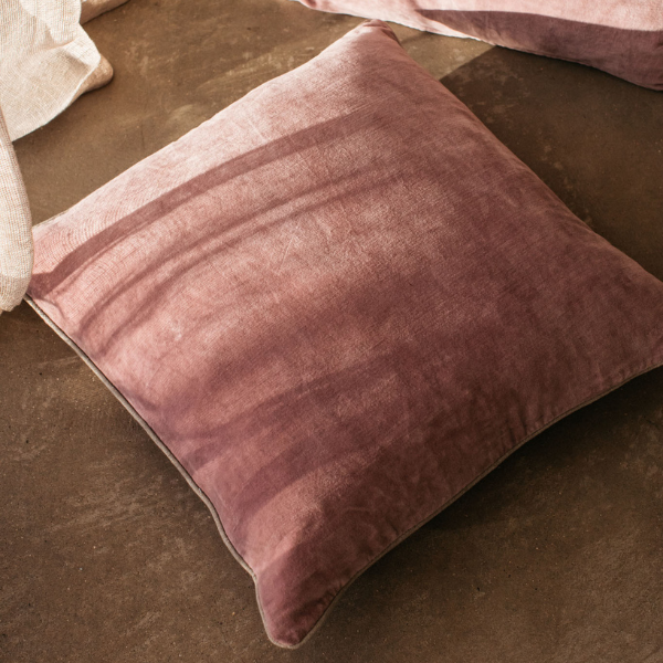 Unari Washed Mauve Velvet Cushion 50cm