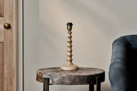 NKUKU - Avisa Mango Wood Bedside Table Lamp - Base Only