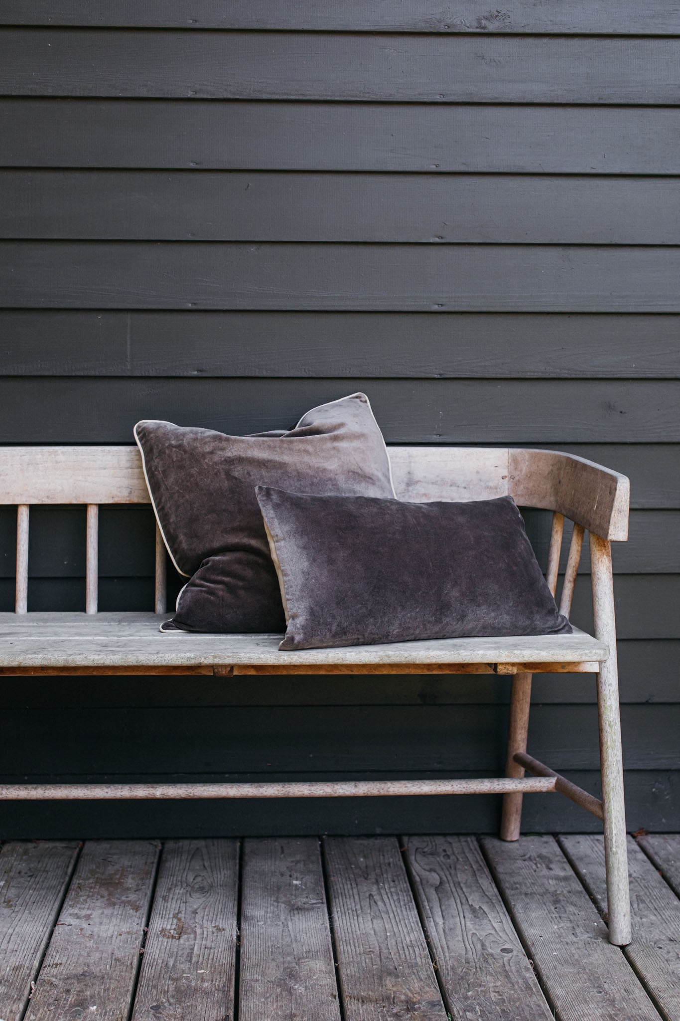 Misi Velvet Cushion - Slate Grey