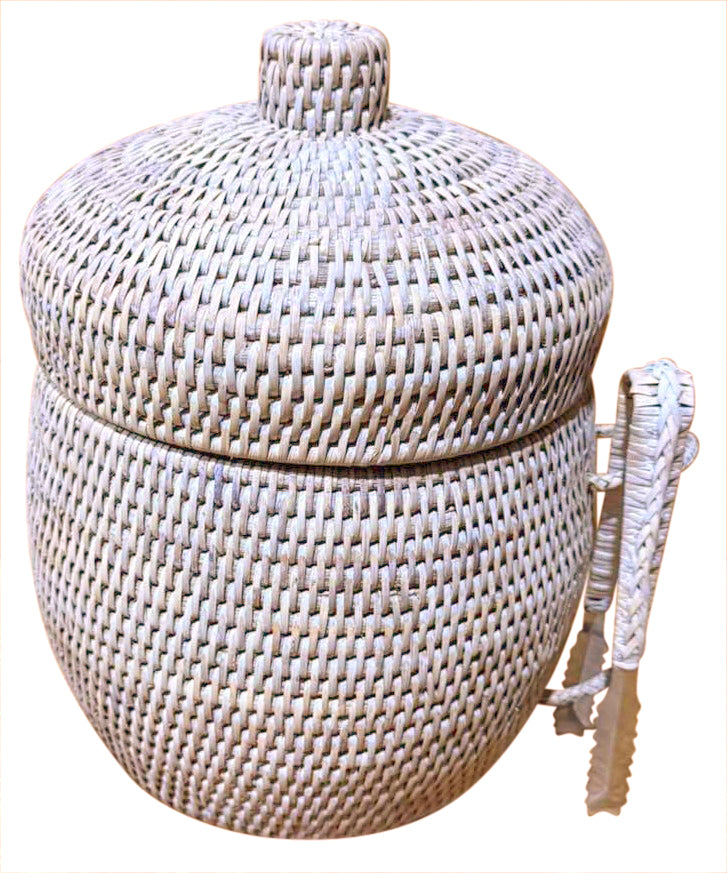 RATTAN BEEHIVE SHAPED ICE BOX