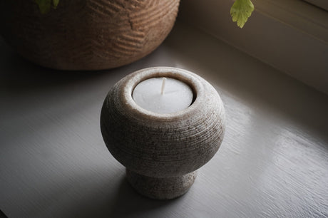 NKUKU Asana Marble Tea light Holder - Grey