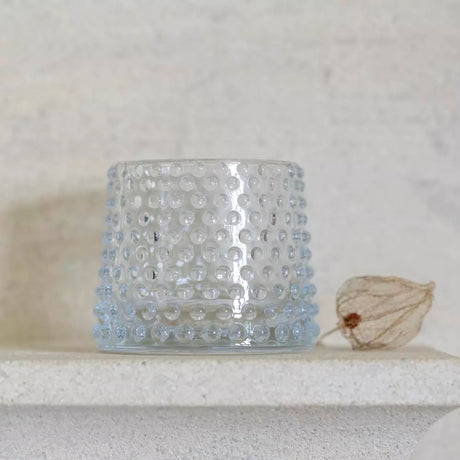 Tea Light Holder Bobble Clear