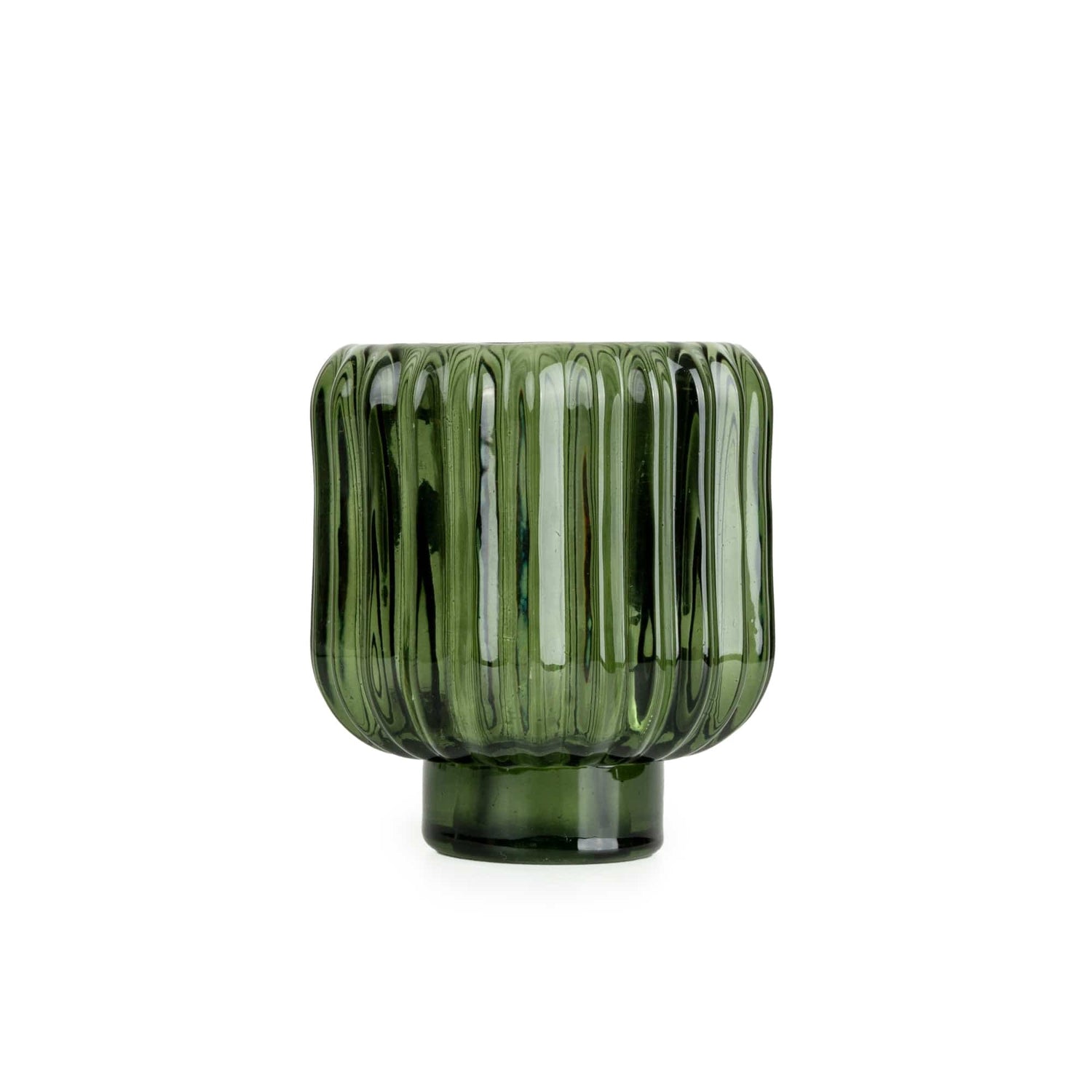 Ridged Glass 2-Way Candleholder  - 3 colours