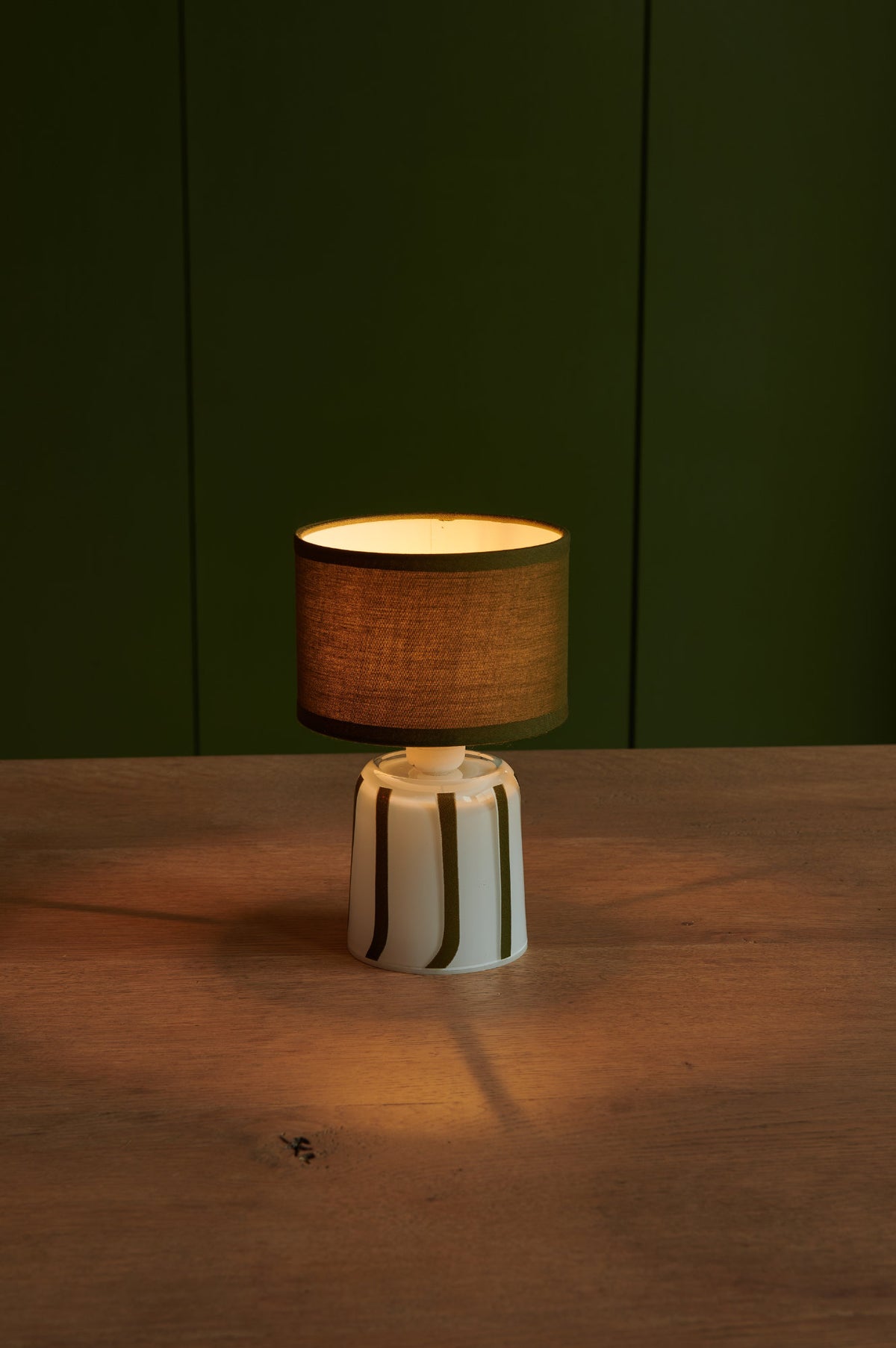 Pixie, (green and white stripe) Rechargeable lamp
