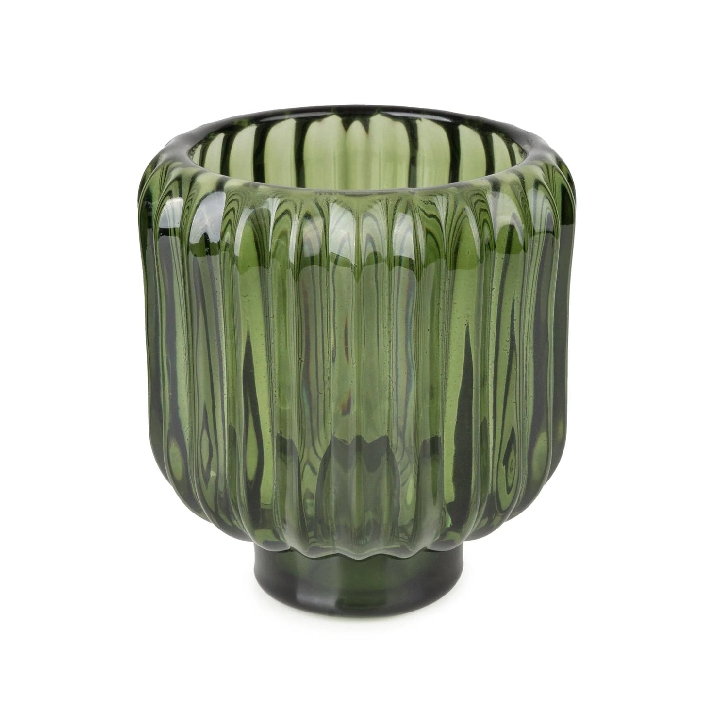 Ridged Glass 2-Way Candleholder  - 3 colours