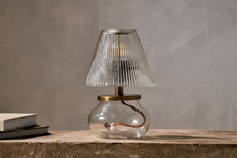 NKUKU -Dimalai Recycled Glass Table Lamp - Clear