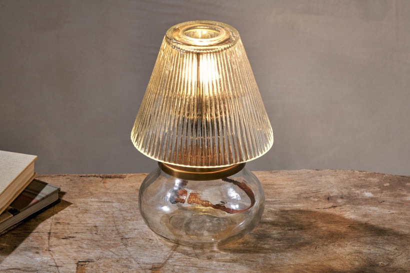 NKUKU -Dimalai Recycled Glass Table Lamp - Clear