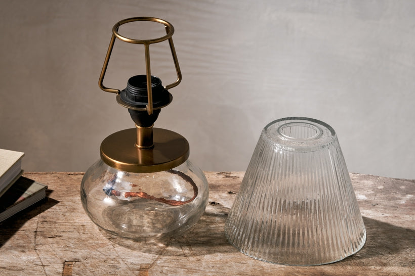 NKUKU -Dimalai Recycled Glass Table Lamp - Clear