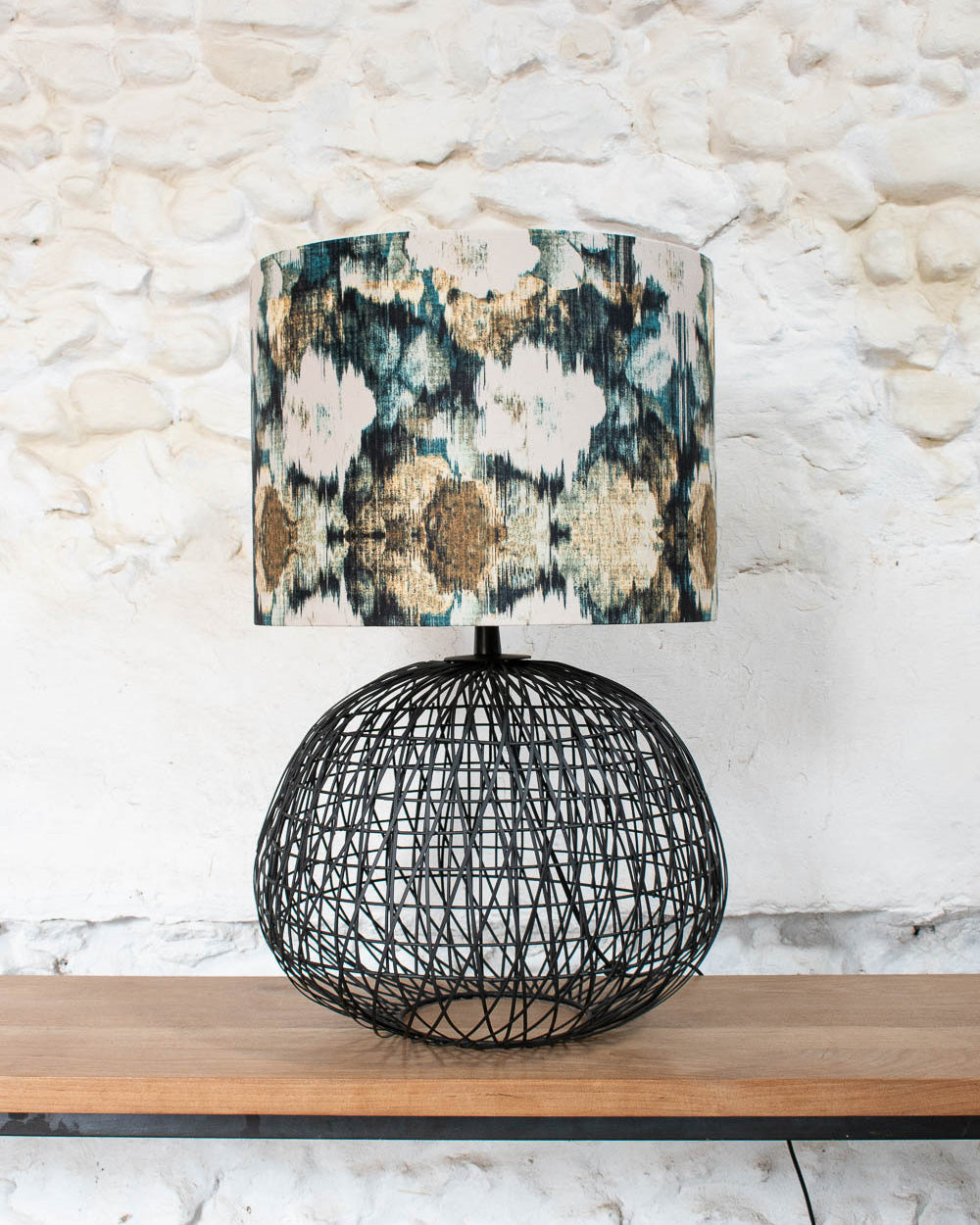 Alwina Black Weave Table Lamp - Base Only